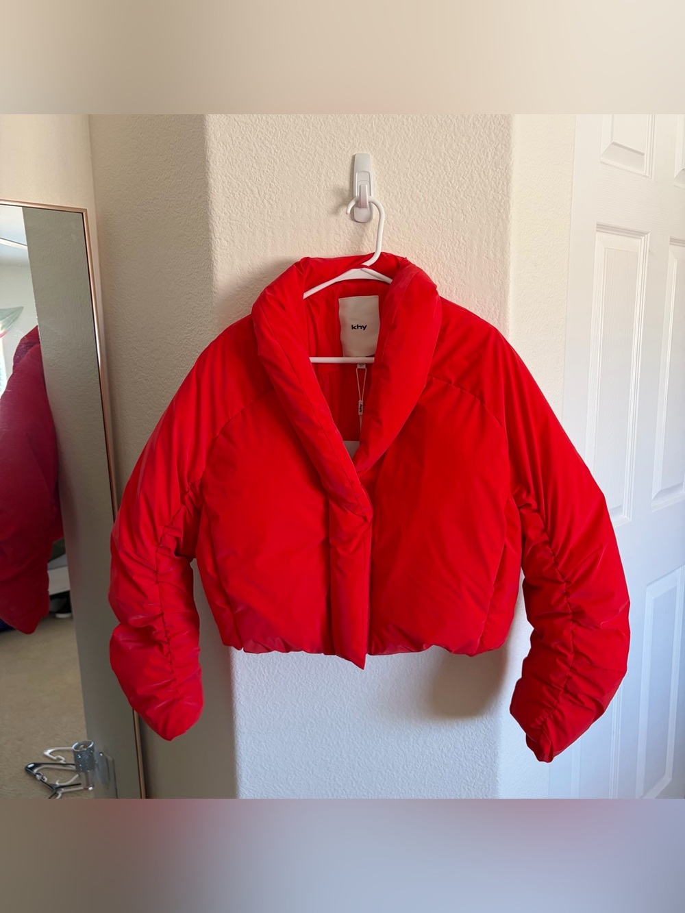 KHY - Red Puffer Cropped Jacket